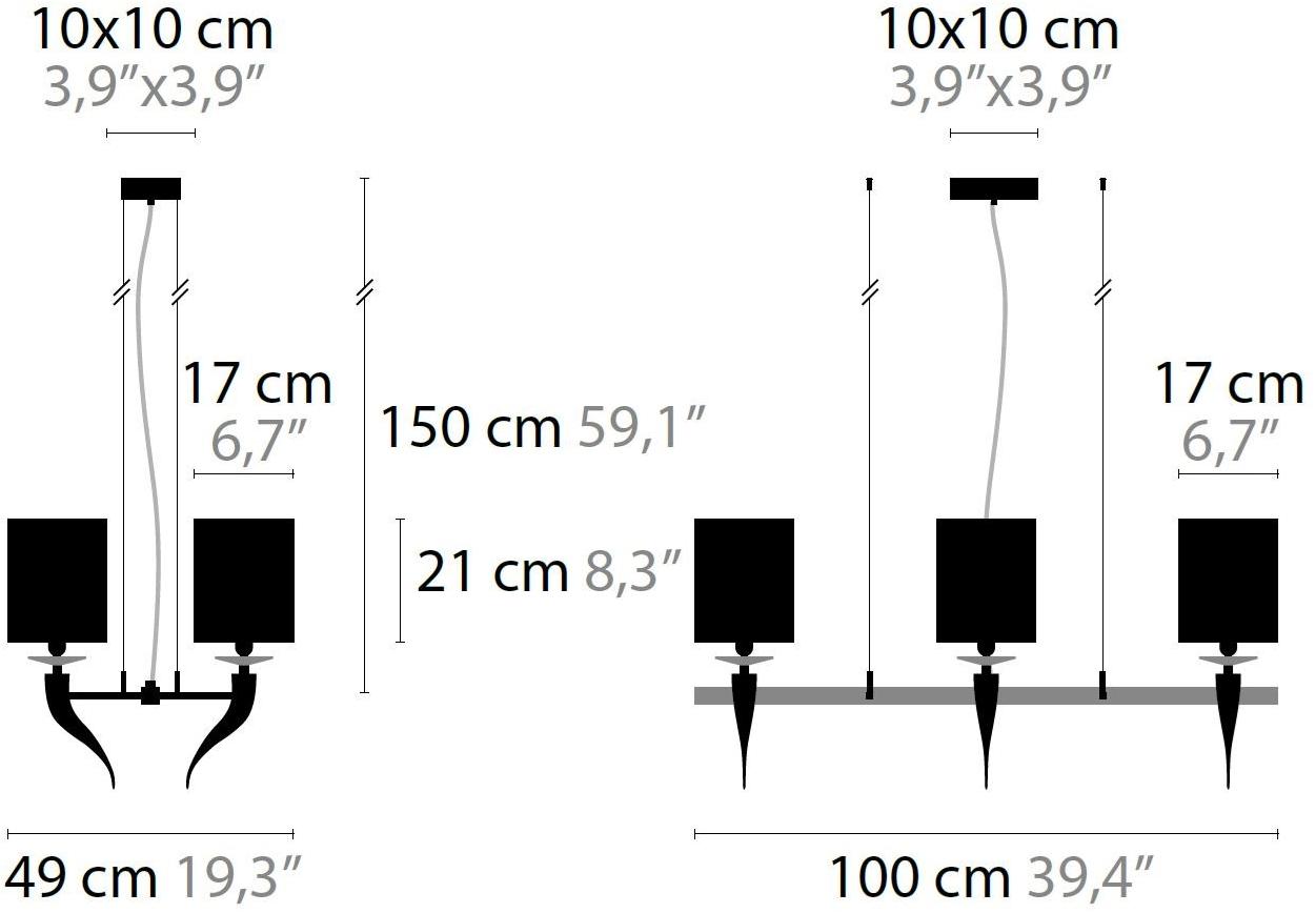 ILFARI Подвесной светильник из металла с кристаллами Loving arms 11620 - Вид №1
