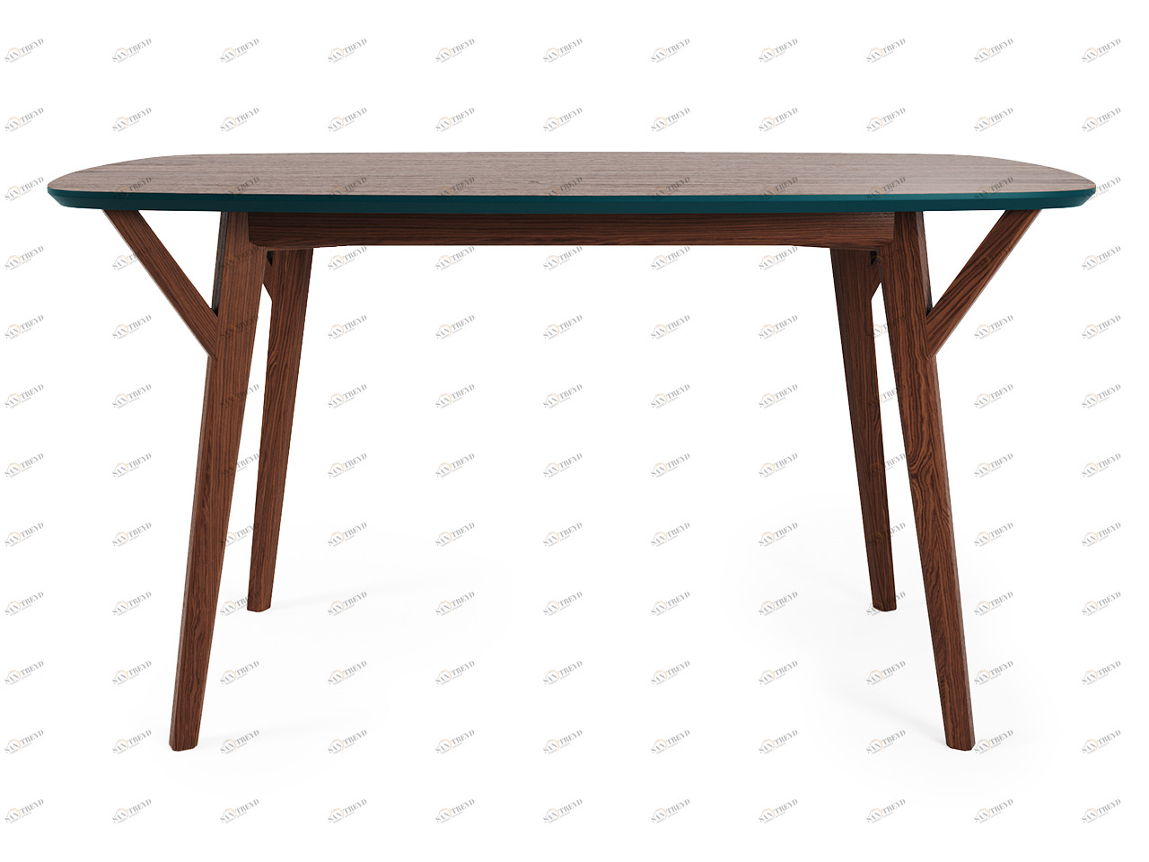 Обеденный стол прямоугольный дуб тобакко, морская волна 140 см Proso THE IDEA  210032 Коричневый 