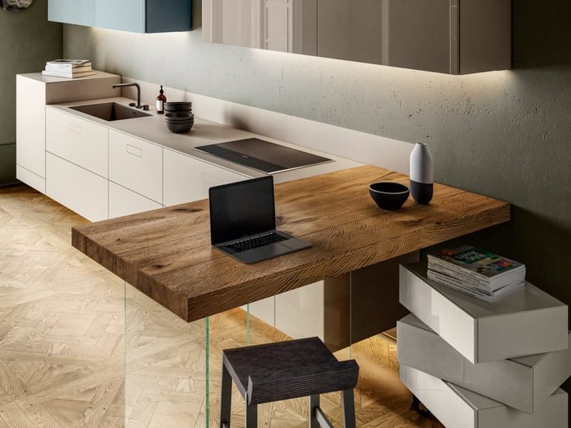 Встроенная кухня с полуостровом Lago домашний офис ARCH-00069672