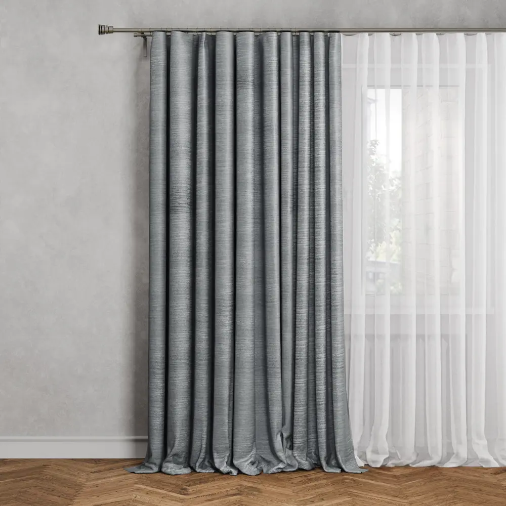 Штора на ленте Lira 140x280 см цвет серый 89376200 STLM-2099376 MIAMOZA 