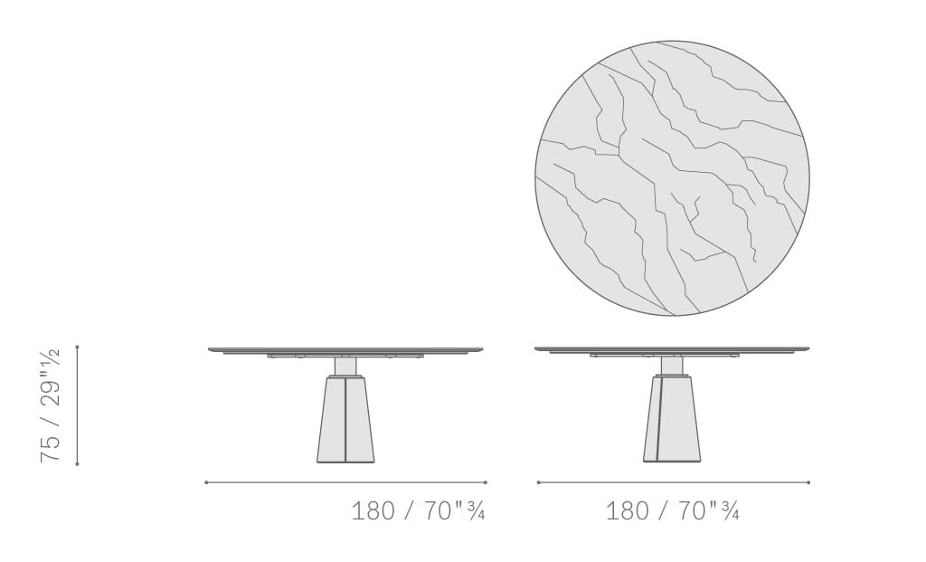 Круглый стол с мраморной столешницей Poltrona Frau коллекция-столы и стулья ARCH-00127328 - Вид №1