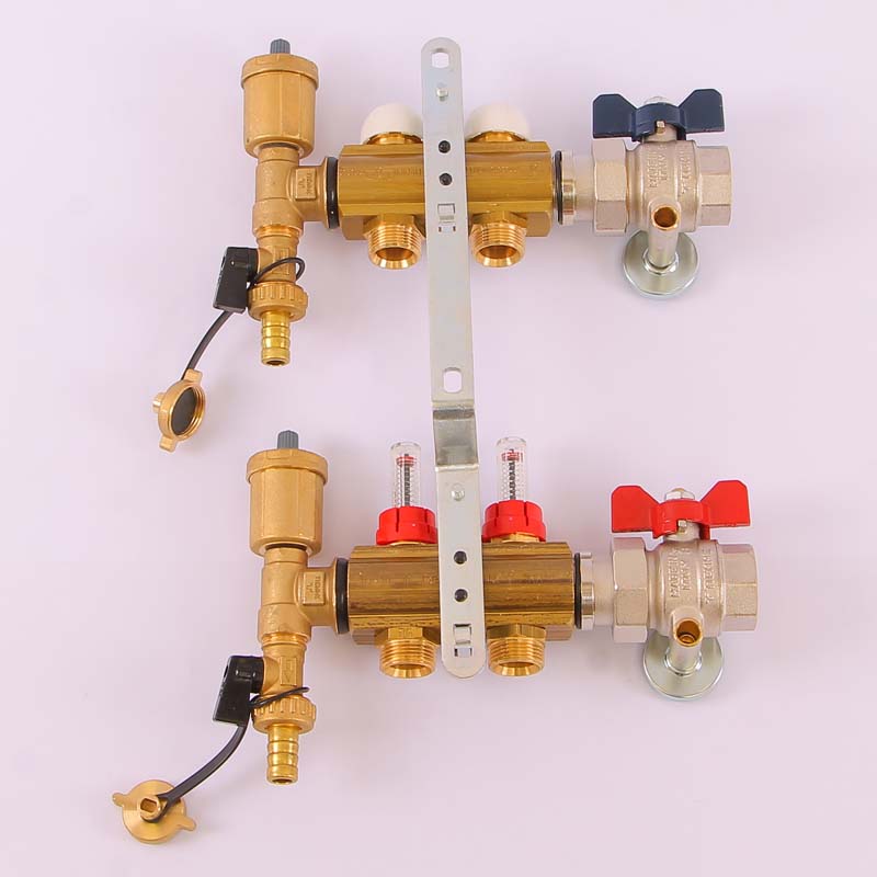 Коллекторная группа с термостатическими вентилями и расходомерами TIEMME 1"x3/4"ЕК 2 выхода 3870027 - Вид №3