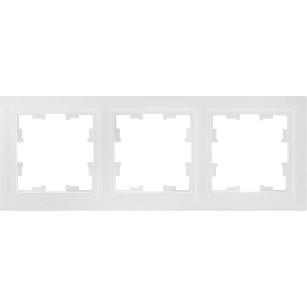 Рамка IEK Brite для розеток и выключателей - 3 модуля, белая глянцевая 87761293 STLM-1385777