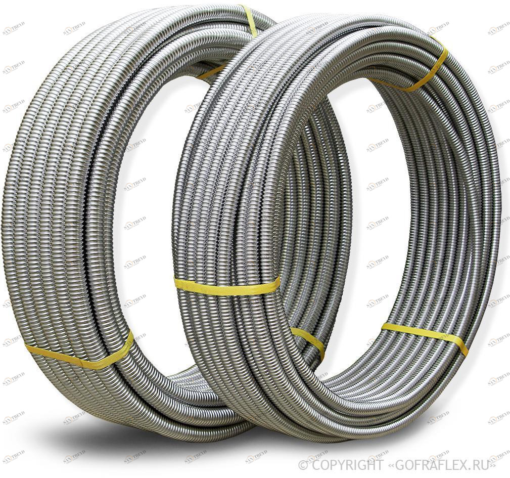 Гофрированная труба из нержавеющей стали 15мм (A), 50м Flexible hose Россия 15A