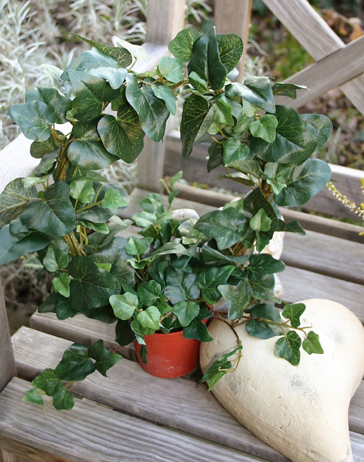 6712 883 a3 Пластиковый венок из плюща, горшок, Ø 28 см (всего 40 см), зеленый H-andreas  - Вид №1