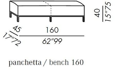Meridiani Мягкая скамейка со съемным чехлом из ткани Berry sun-id-1431937 - Вид №4
