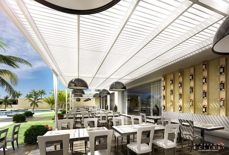 DIRELLO Настенная пергола из алюминия с регулируемыми жалюзи и подсветкой sun-id-1412208 - Вид №1