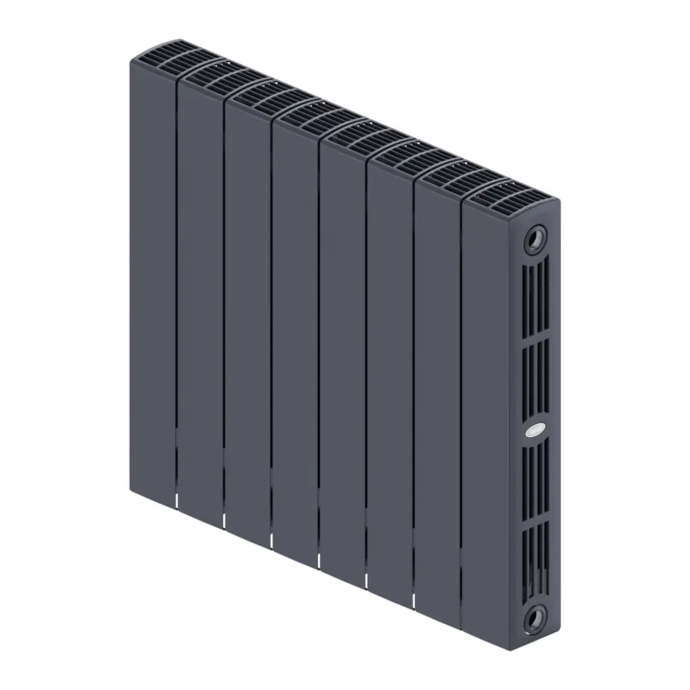 Радиатор секционный Rifar Supremo S50008RAL7012 500/90 8 секций боковое подключение биметалл серый 82560825 STLM-2185705 - Вид №1
