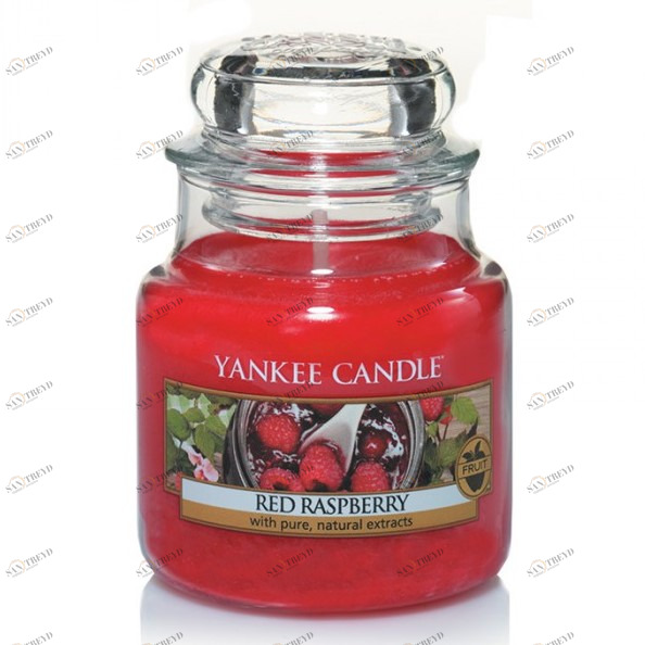 Свеча маленькая в стеклянной банке "Красная малина" Red Raspberry 104гр 25-45 часов YANKEE CANDLE  267903 Красный 