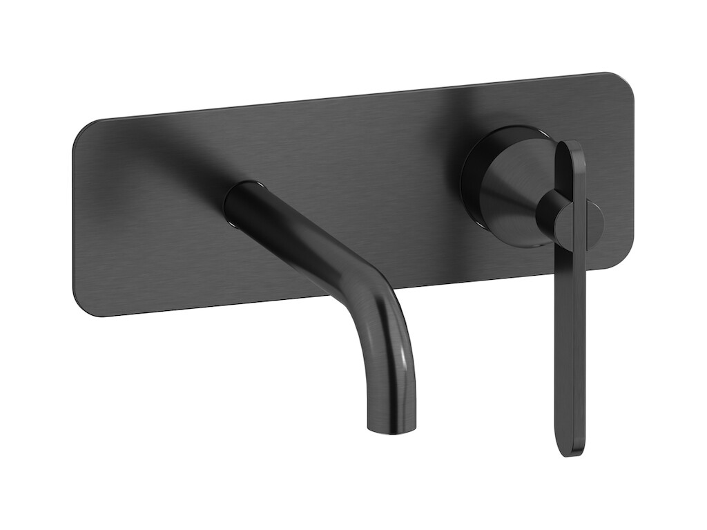 Встроенный в стену смеситель для раковины на 2 отверстия в комплекте с донным клапаном WE ARE IB ol206ss Brushed Black Chrome Soho