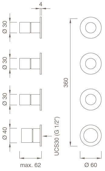 Ceadesign Душевая группа с термостатом Cartesio Car 68 - Вид №1