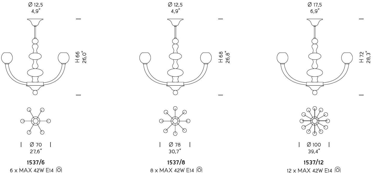 Sylcom Люстра из дутого стекла Gritti 1537 - Вид №4