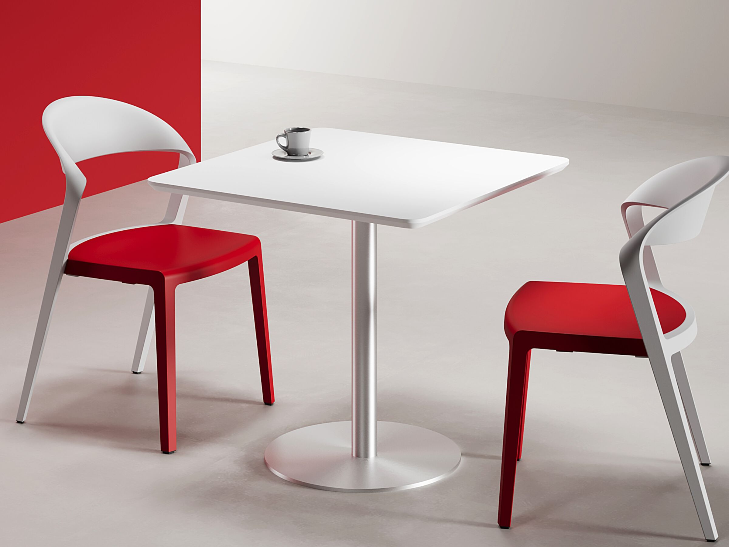 Квадратный стол из нержавеющей стали с центральным основанием WORKSPACE MILAN ARCH-00124544 - Вид №2