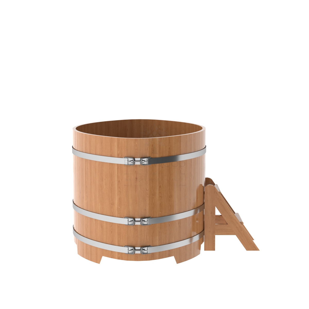 1325 Купель овальная из дуба 1,15х1,83х1,0 натуральная Alyarus  - Вид №2