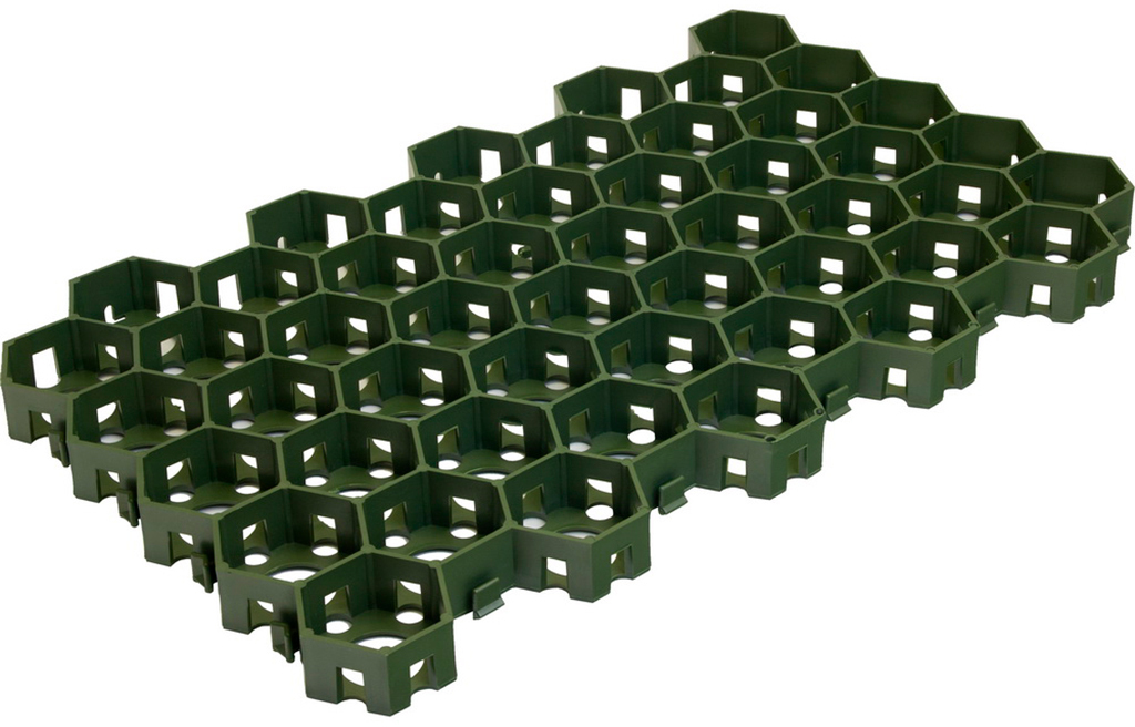 Газонная решетка зеленая 544*336*32мм ГеоПластБорд