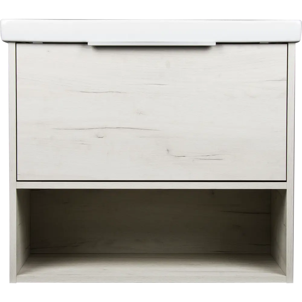 Тумба под раковину подвесная «Дана» 70 см цвет дуб крафт белый SANFLOR STLM-2056396