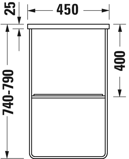 0031034600 Консоль металлическая напольная ** DuraSquare #003103 1065 x 451 мм
Черный матовый Black Matt Duravit - Вид №3