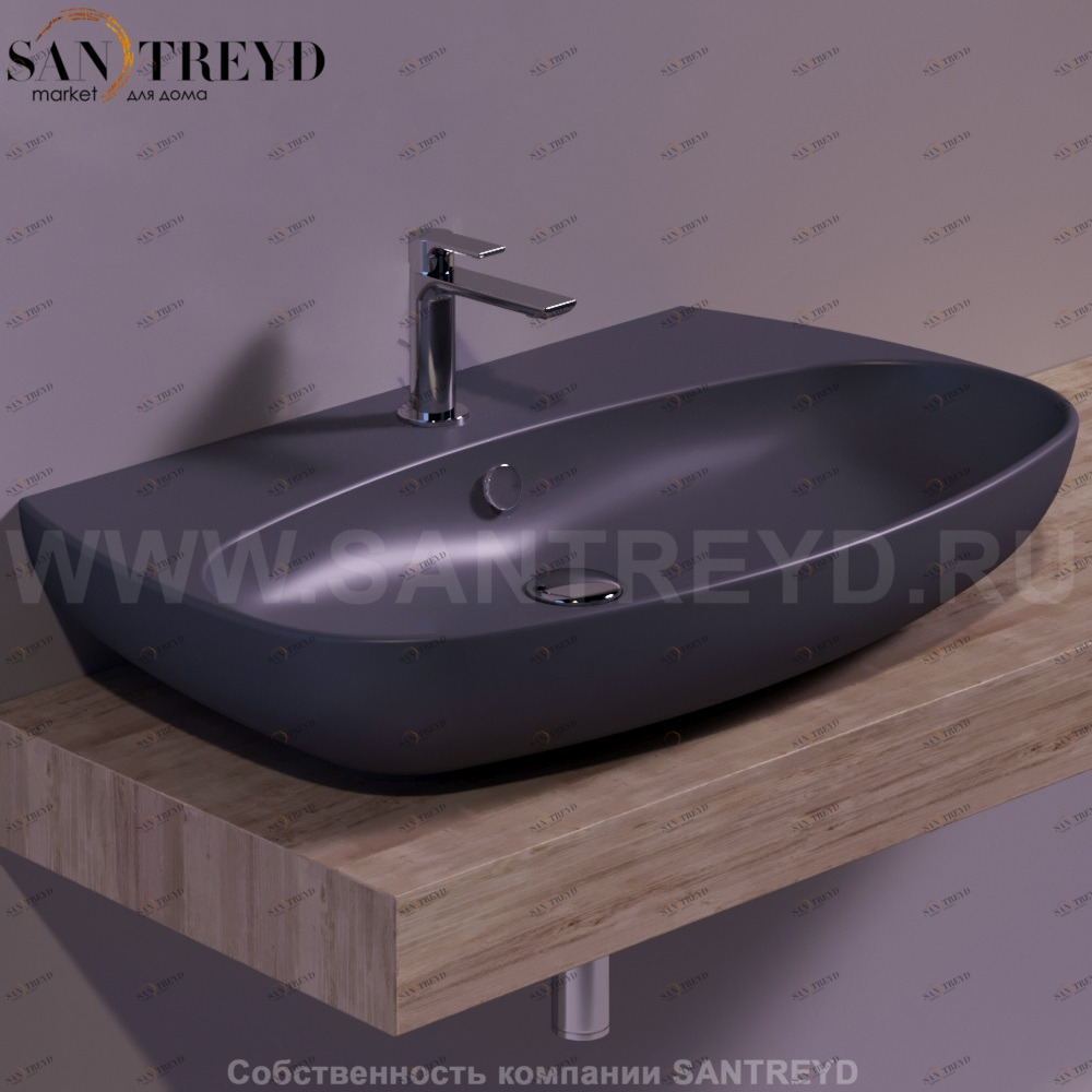 VI11ANTRACITEMATT Подвесная раковина настенная овальная Simas Vignoni черная