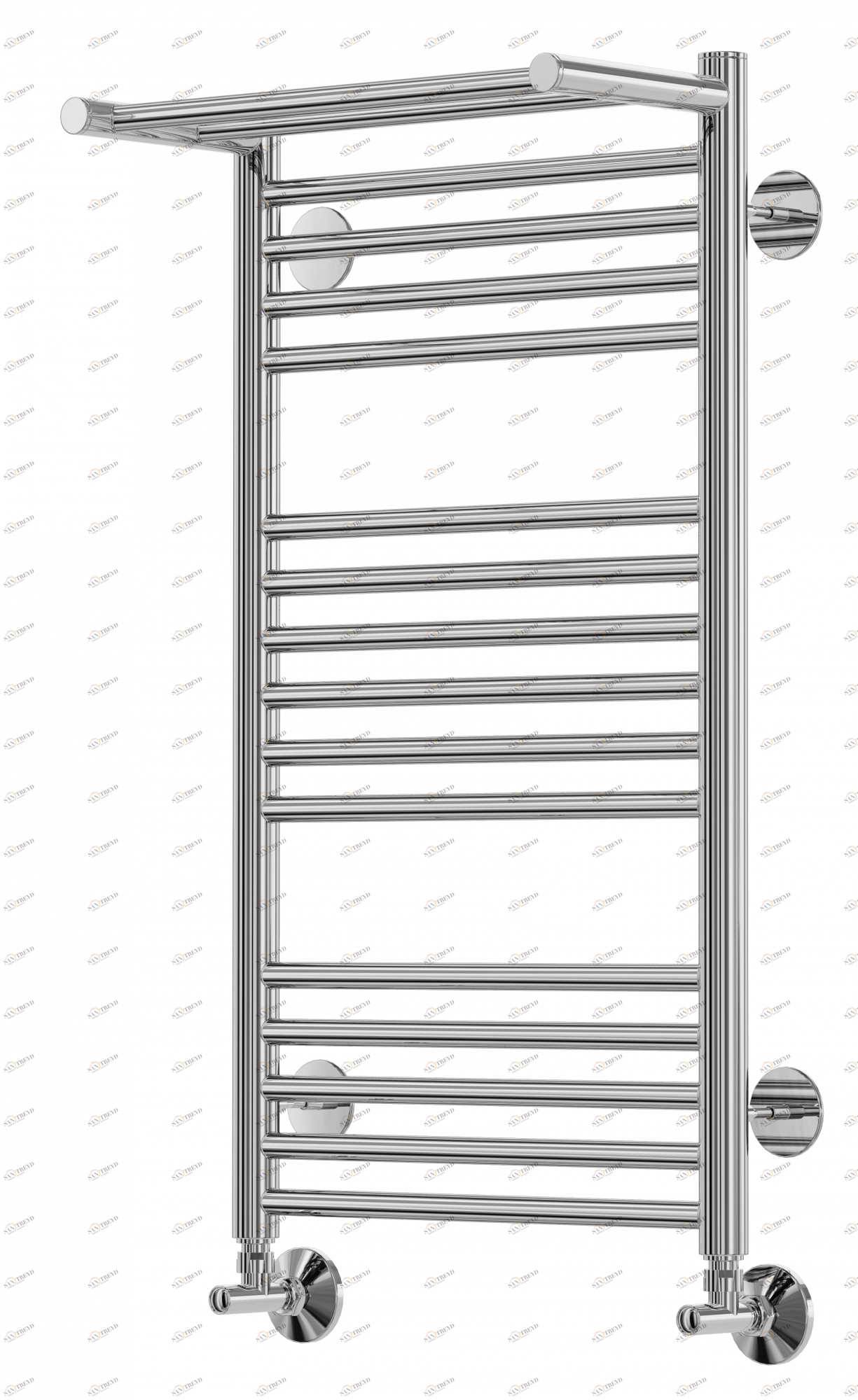 4660059582351 СТАНДАРТ Аврора с полкой П16 400х780 (5+6+5) Полотенцесушитель TERMINUS RAL 9005 матовый