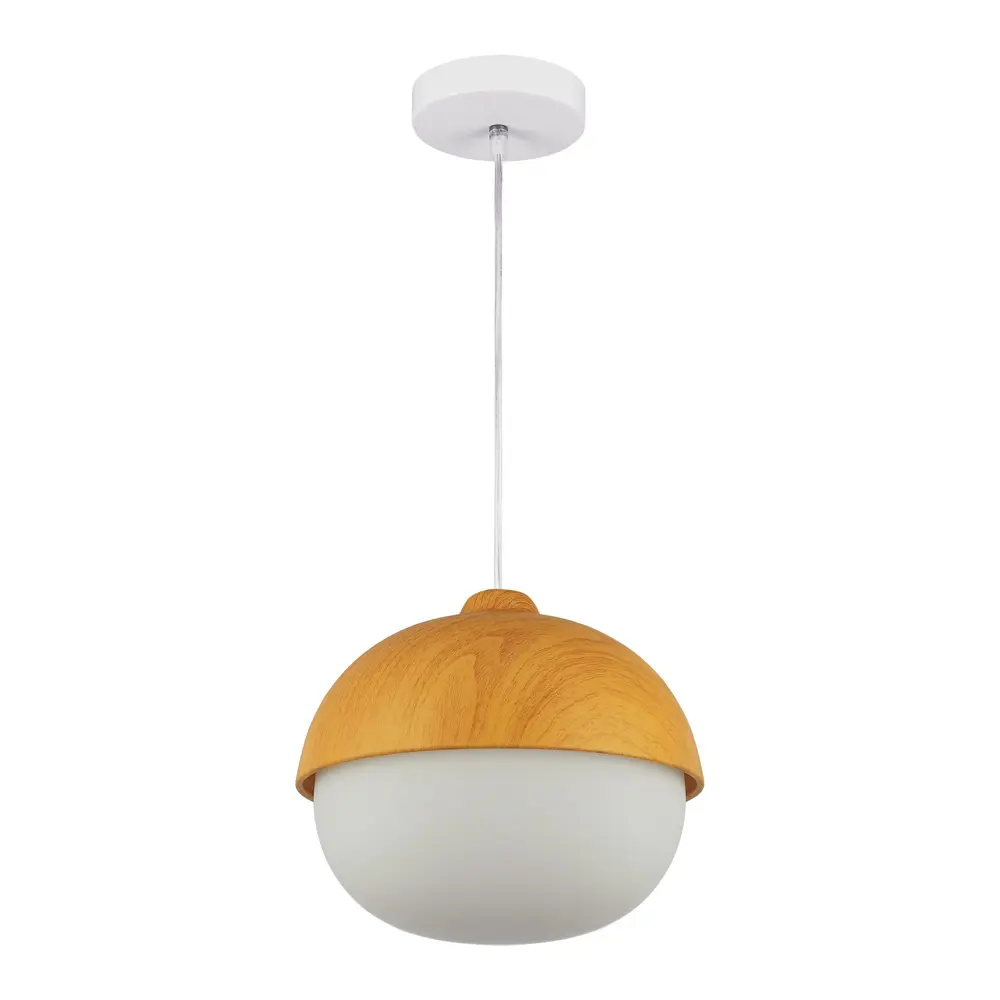Светильник подвесной Woody PL40WE27-04, 1хЕ27х40 Вт цвет белый/дерево LUMIN ARTE STLM-2154946