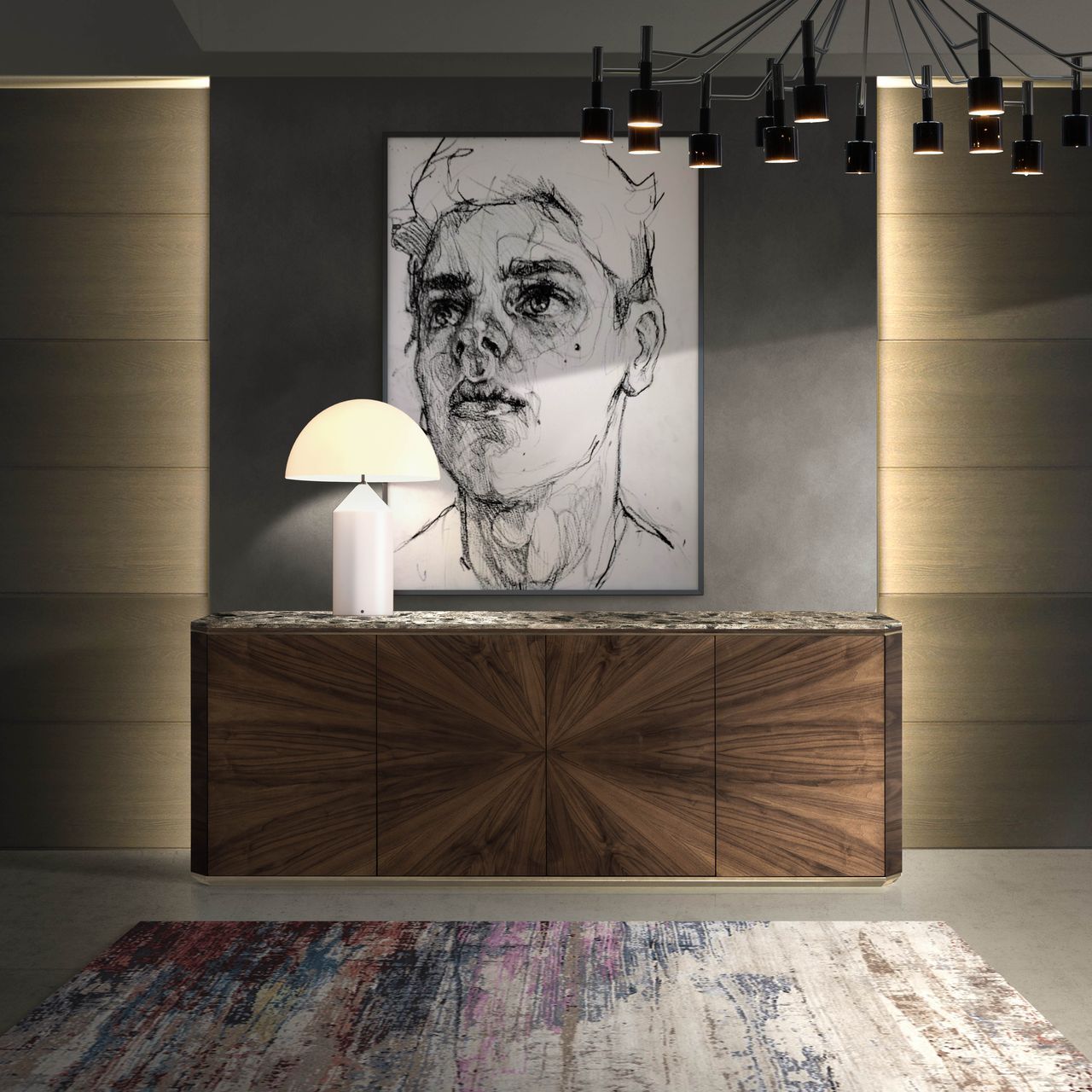 Деревянный шкаф с распашными дверями и мраморной столешницей Hurtado Evolution ARCH-00127805 - Вид №7