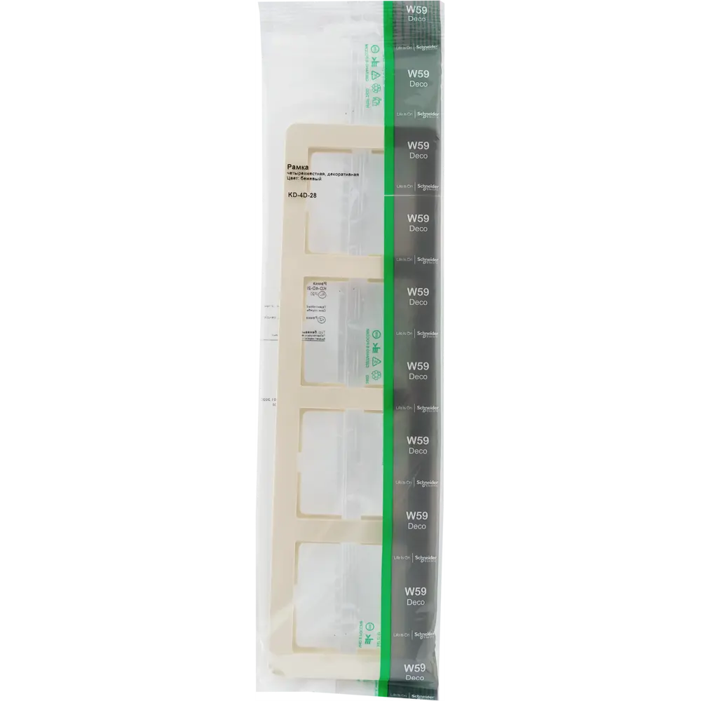 Рамка SYSTEME ELECTRIC W59 Deco для 4 розеток, цвет слоновая кость 82593340 STLM-0030833 - Вид №4