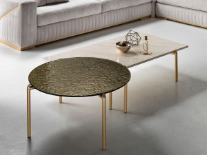 Низкий мраморный журнальный столик