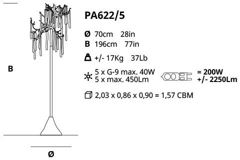 Serip Торшер ручной работы из бронзы Glamour Pa622/5 - Вид №1