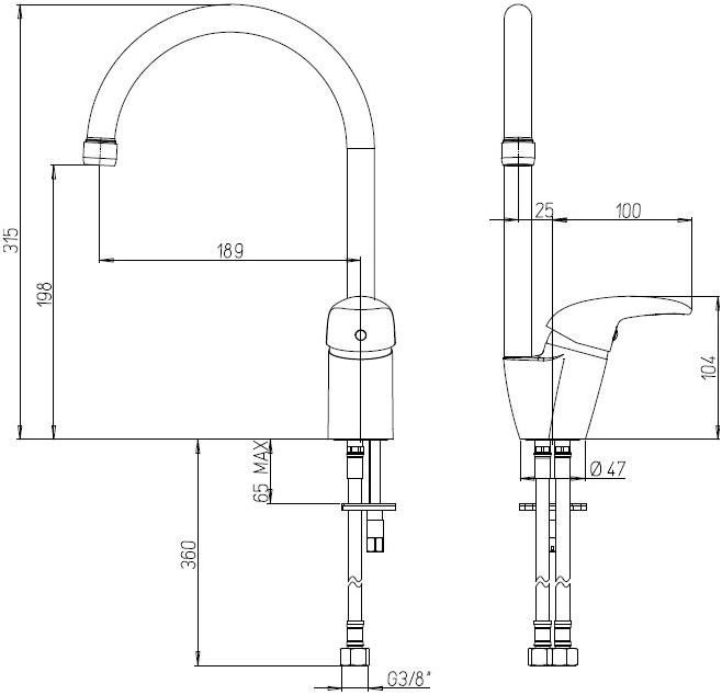 Paini Sicily 632L570PNLMKM смеситель для кухни - Вид №4