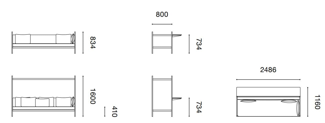 Двусторонний линейный диван с высокой спинкой Established&Sons сетка ARCH-00031066 - Вид №9