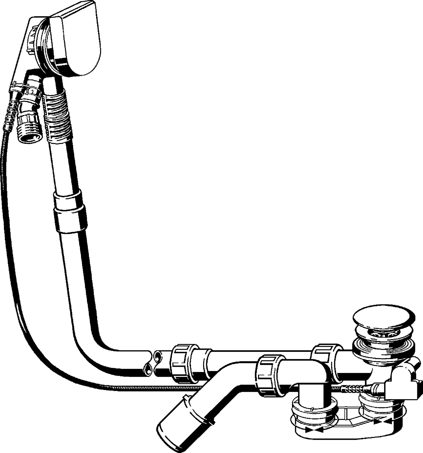 Канализационная арматура  Сифоны для ванн и душевых поддонов  Сифоны для ванн  C VIEGA 733 612 Модель 6170.12 Santreyd  - Вид №1