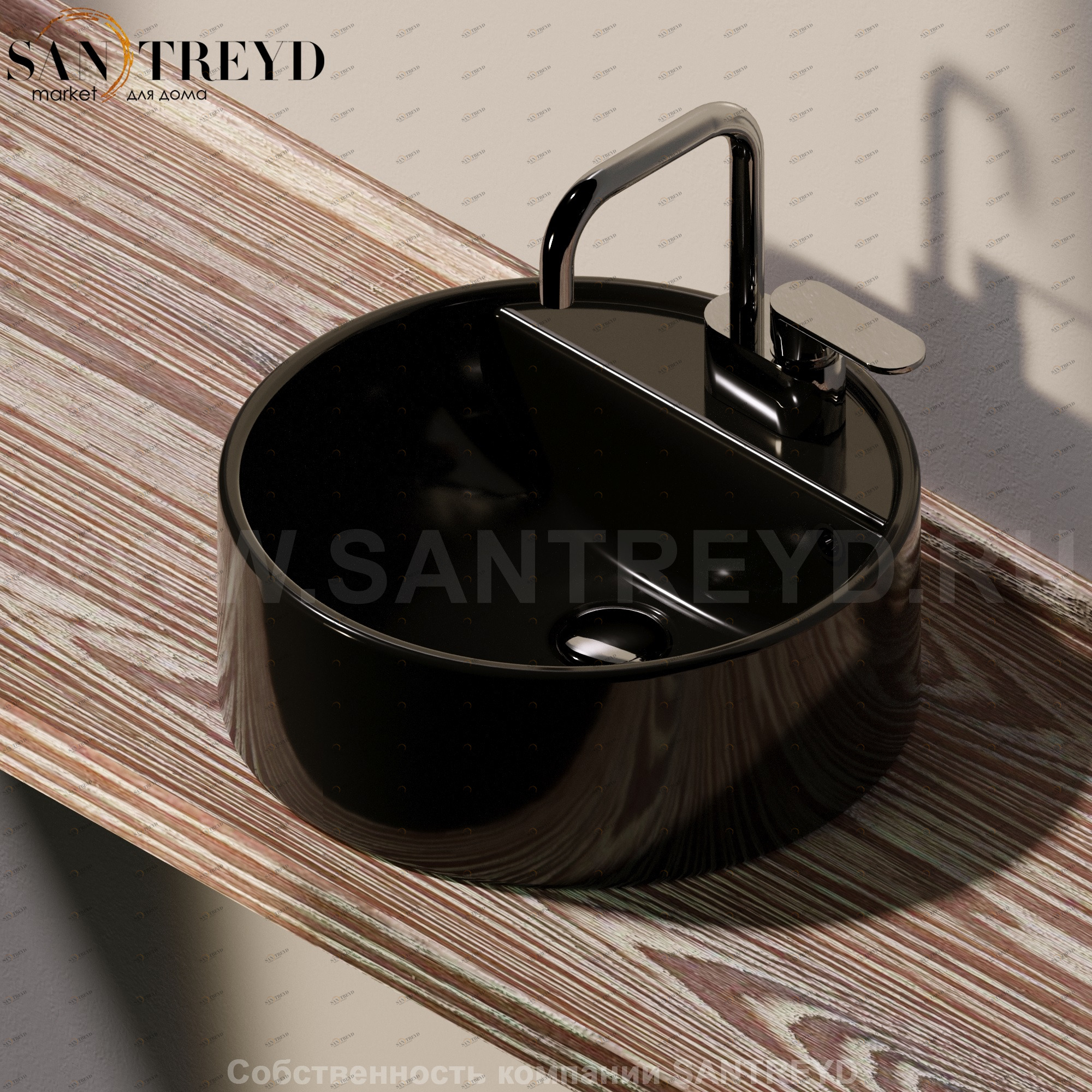 505042A9017 Накладная раковина на столешницу  круглая Ceramica Flaminia Twin