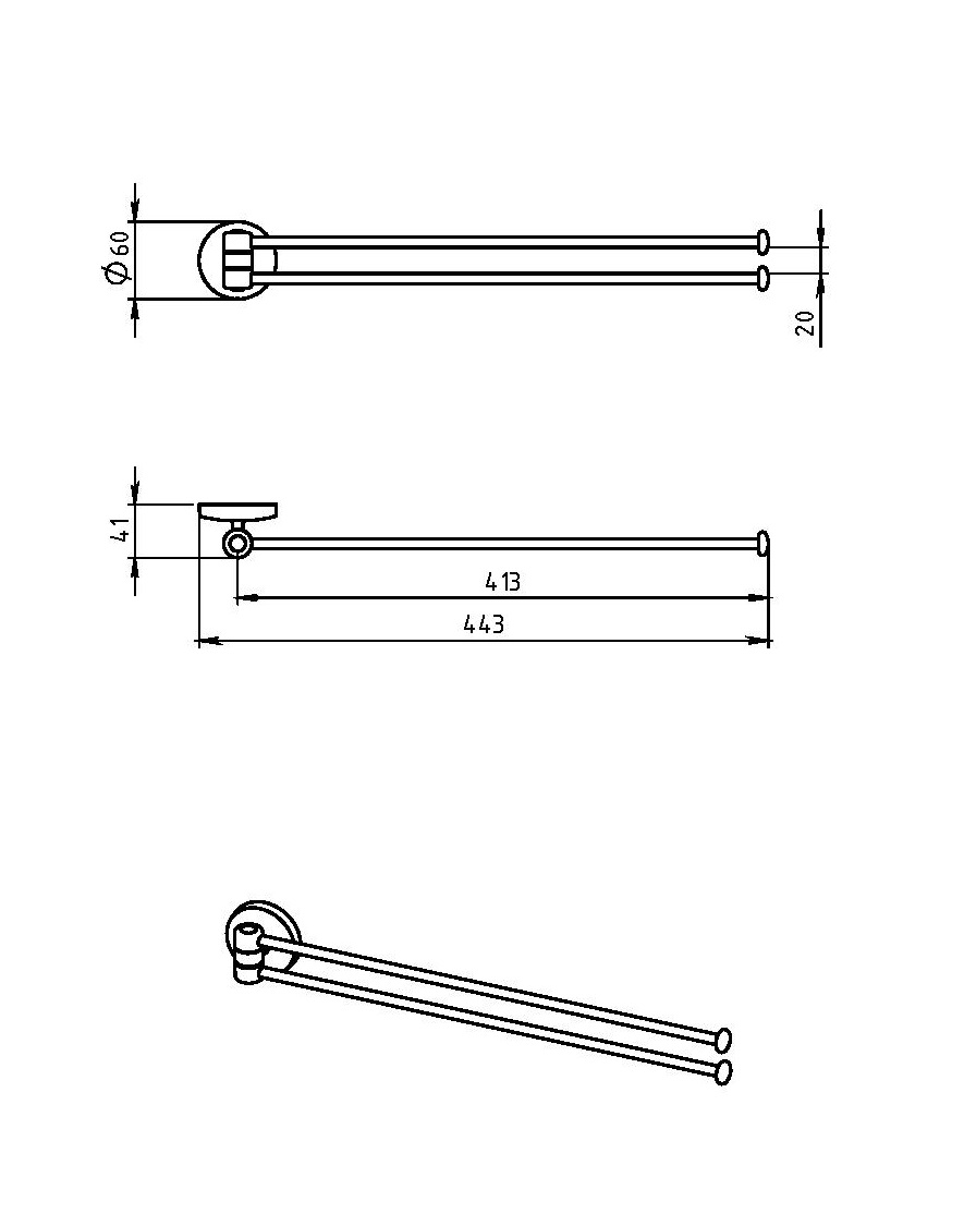 Полотенцедержатель двойной Novaservis Metalia 1 6129.0 хром 61290 - Вид №1