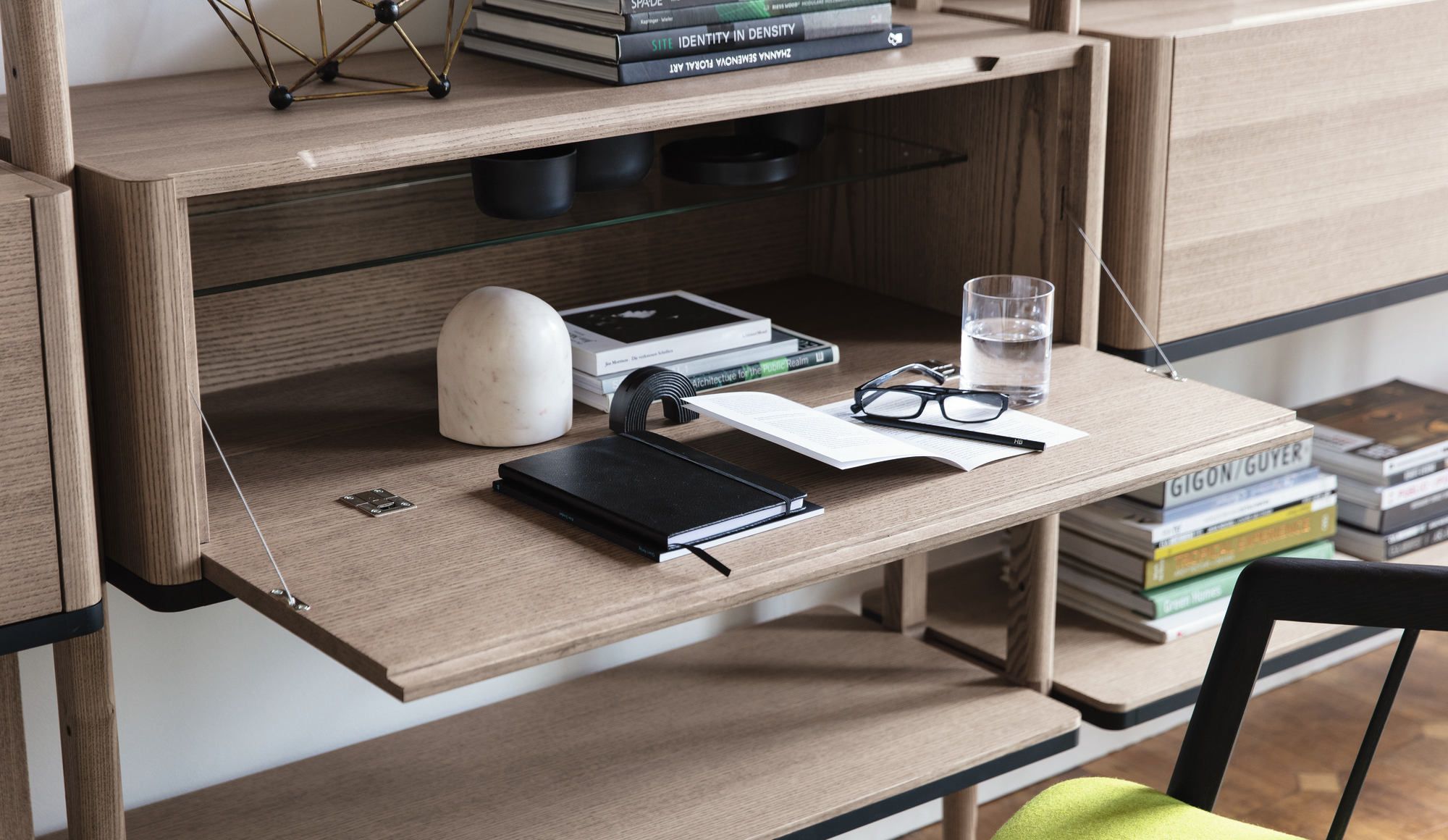 Модульный книжный шкаф из ясеня с ящиками Porada Soul ARCH-00086017 - Вид №2