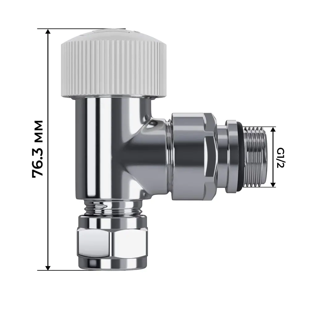 Термостатический комплект для радиатора угловой Royal Thermo Design Pro 1/2" латунь цвет хром 89423313 STLM-2138538  - Вид №4