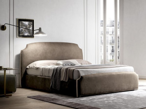 Двуспальная кровать для хранения ткани с мягким изголовьем