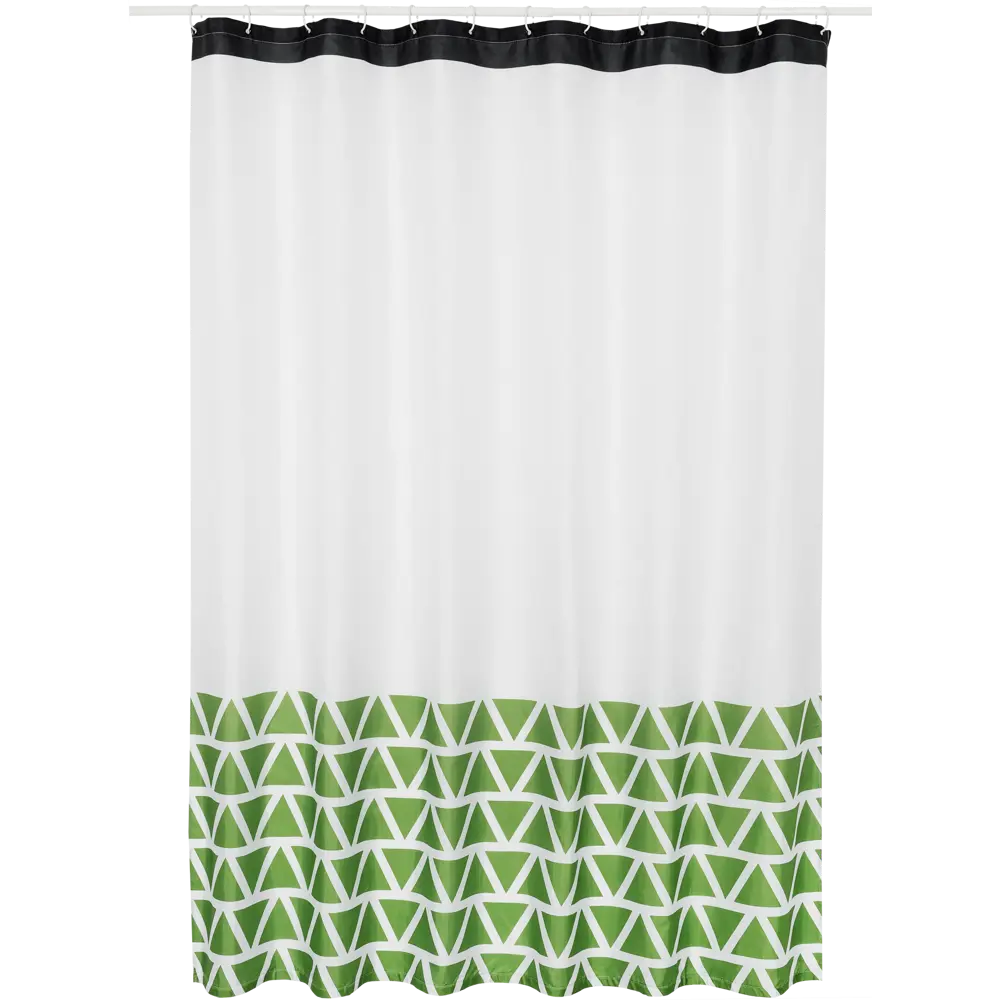 Штора для ванной Vidage Валенди с люверсами 180x200 см полиэстер цвет белый/зеленый STLM-2126290 - Вид №1