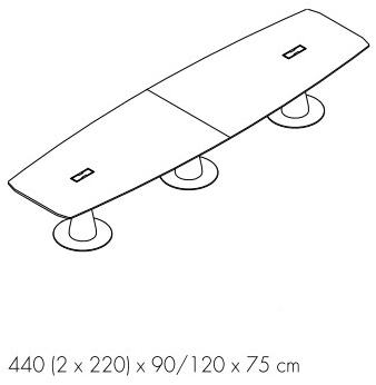 Bralco Стол для переговоров из дуба с системой управления кабелями Metar sun-id-1366197 - Вид №1