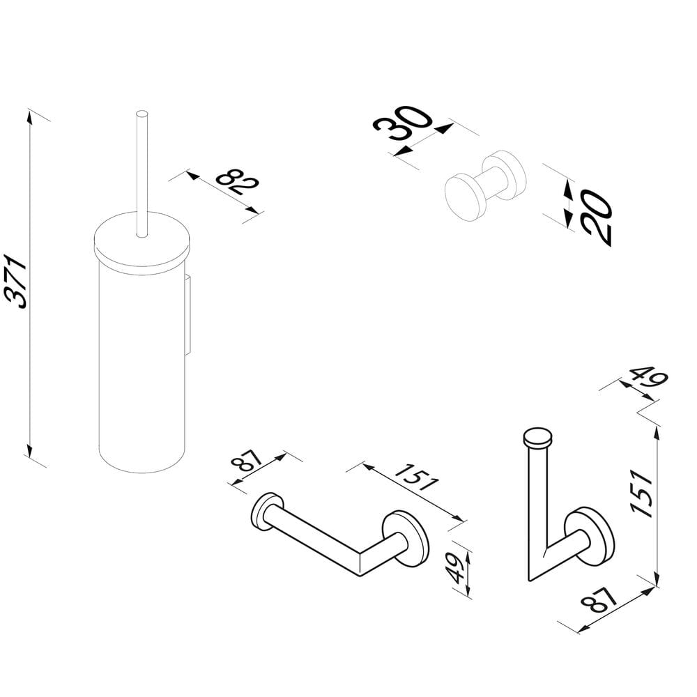 Набор для ванной комнаты из нержавеющей стали Geesa Nemox ARCH-00142743 - Вид №2