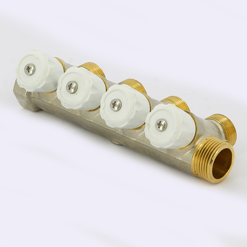 Коллектор НВ 3/4" с вентилями никелированный EMMETI 4 выходаМ24х19 36мм 01307270 - Вид №3