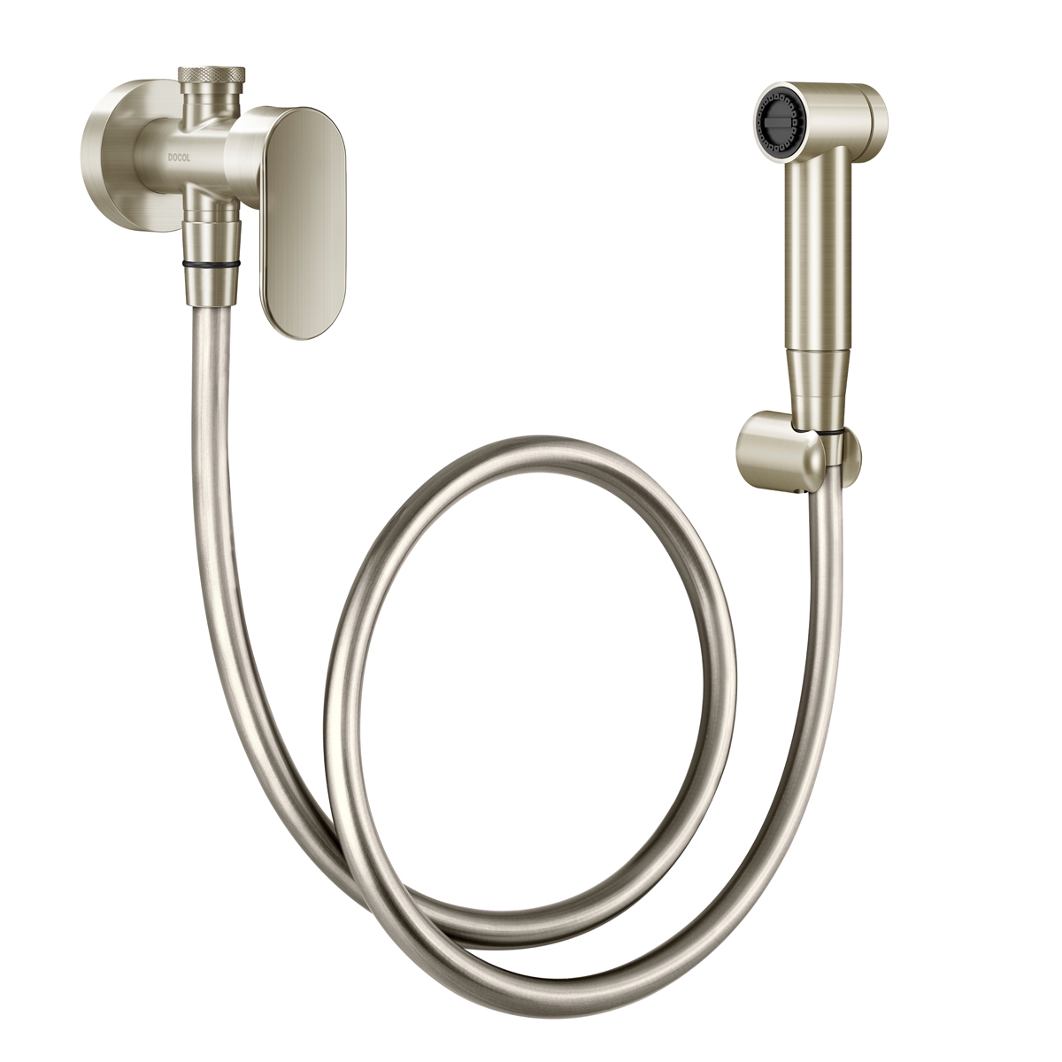 00886344 Гигиенический душ с краном и краном с матовым никелевым спусковым крючком Docol DOCOL KAILA 