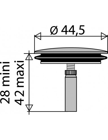 042200 000 01  Обратный клапан для слива ванны, Д. 44,5 мм, нержавеющая сталь Valentin Хром  - Вид №2