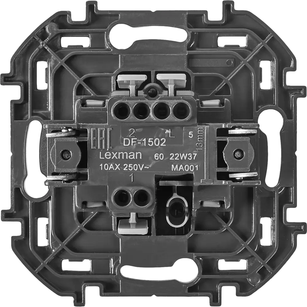 LEXMAN Lilian — одноклавишный выключатель скрытого монтажа в антрацитовом цвете 86761717 STLM-0071409 - Вид №2