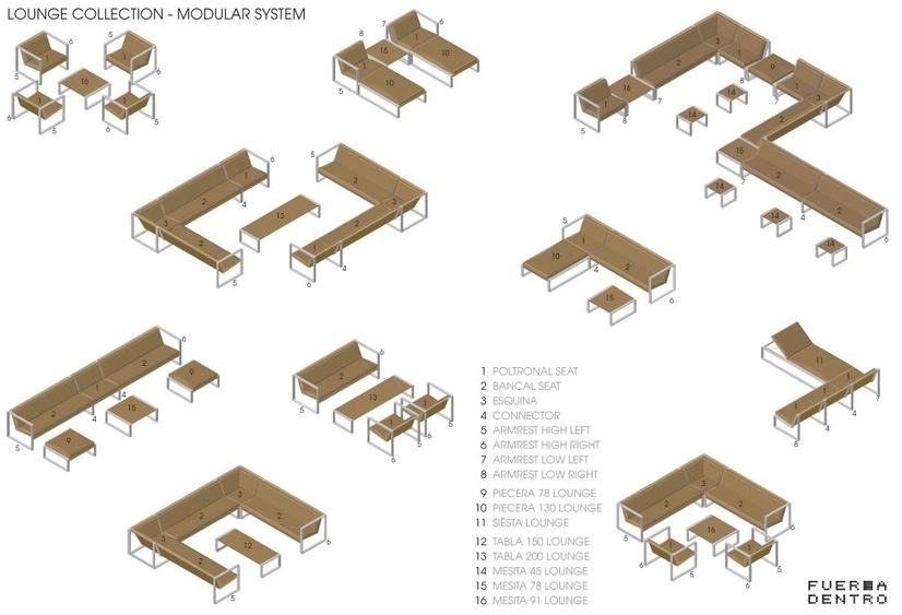 FueraDentro Модульный диван из ткани Lounge sun-id-1380083 - Вид №5
