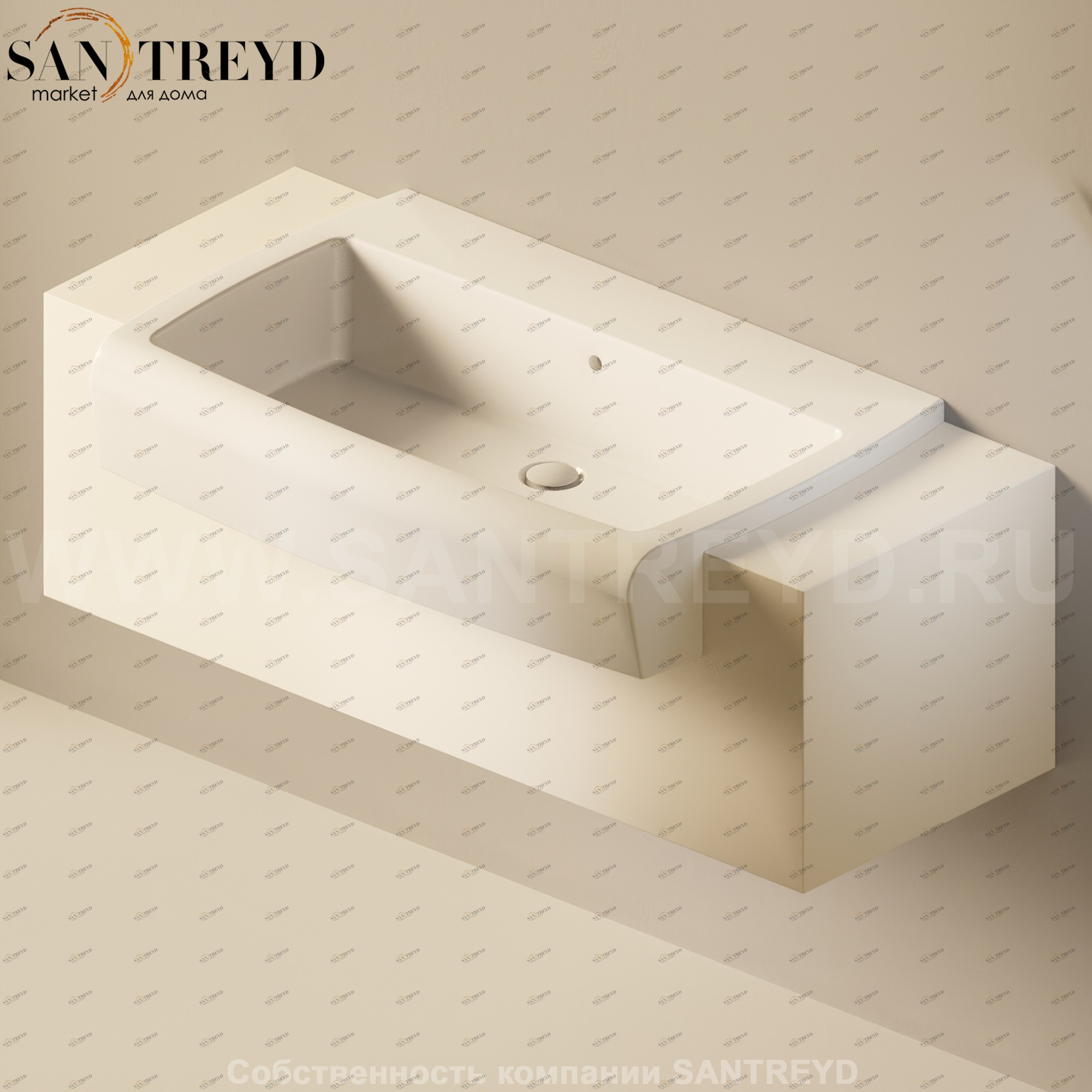 Flaminia UNA Консоль для раковины от 120 до 200 см бежевая UNA90C1.9003 Ceramica Flaminia UNA90C19003