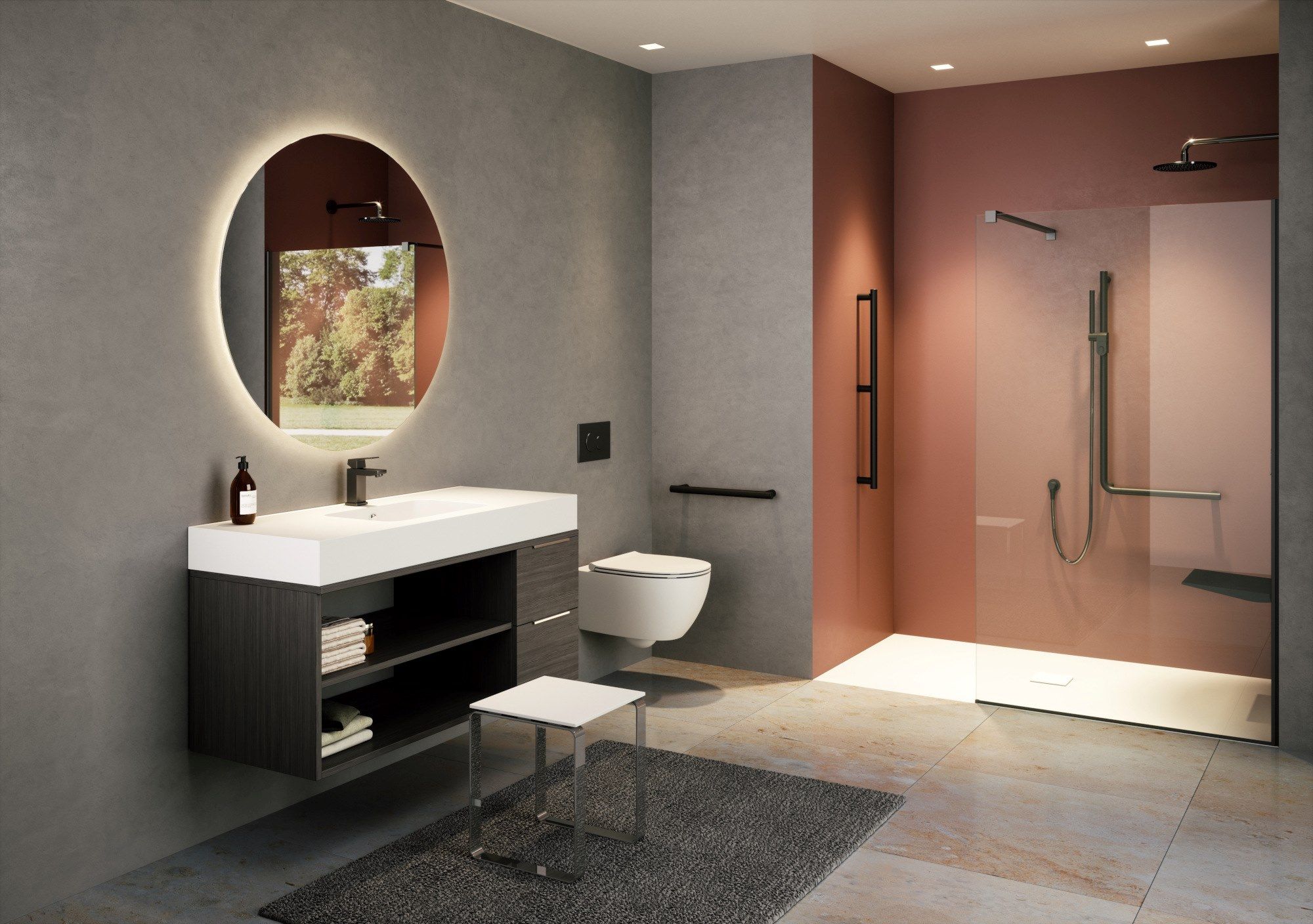 С порошковым покрытием алюминиевая фиксированная ручка для ванной комнаты Provex Industrie 350 ARCH-00027800 - Вид №1