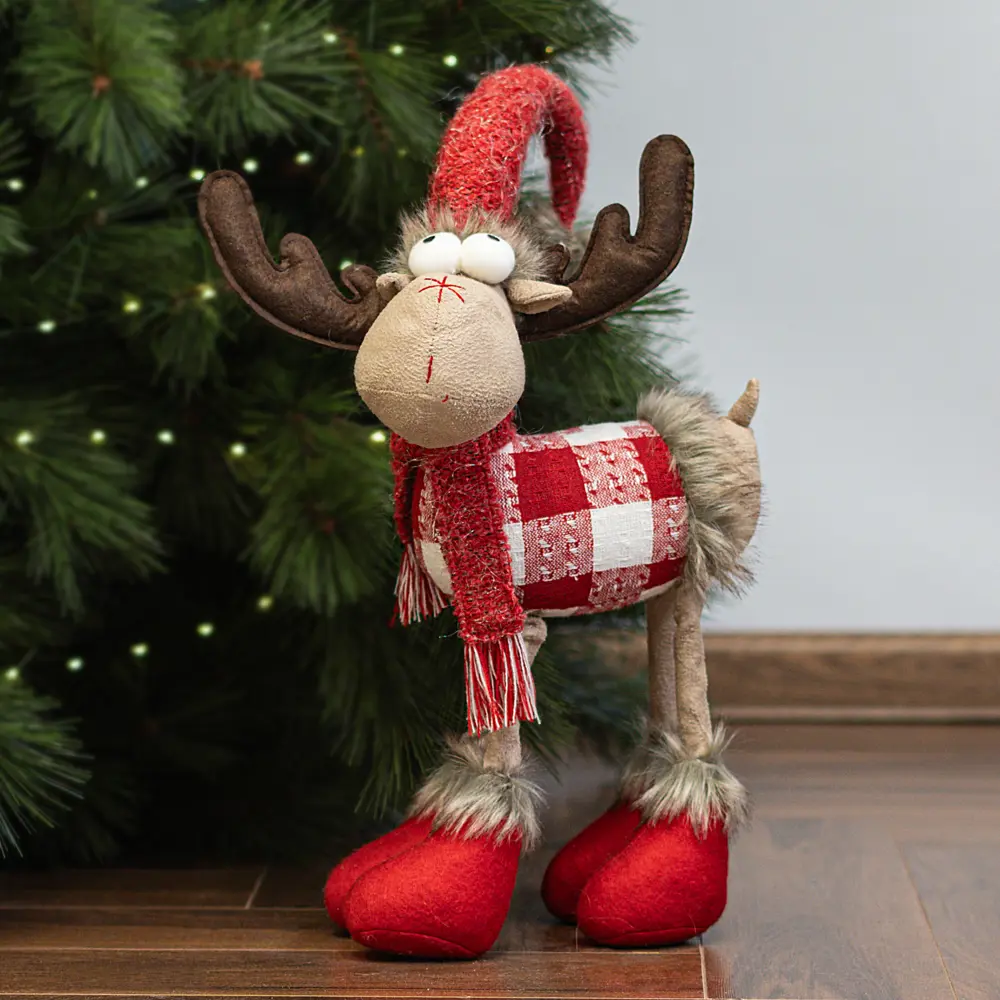 89368891 Декоративная фигура Олень на 4 ногах 40 см красная STLM-1350013 Santreyd 