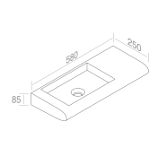 L021T0RPV1.101 Подвесная раковина прямоугольная A. e T. Italia CURVET Белый матовый AeT ITALIA - Вид №1