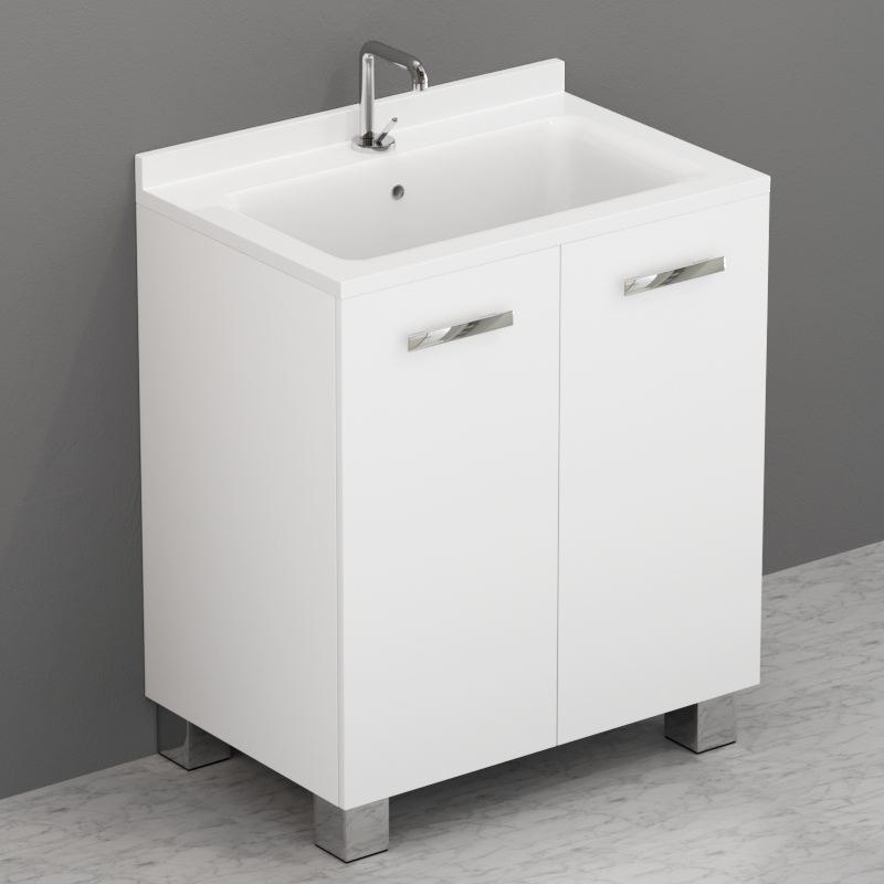 9164k3 Aquadom мебель в комплекте с умывальником 75x50 с сифоном 75 см цвет Белый бархат Kerasan Aquadom Италия