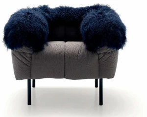 arflex Мягкое меховое кресло с подлокотниками Pecorelle
